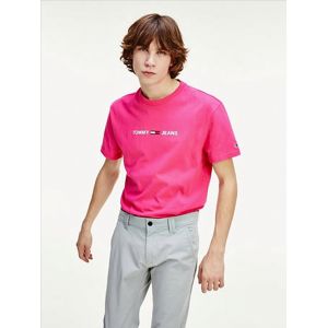 Tommy Jeans pánské růžové tričko Straight - XXL (T1K)
